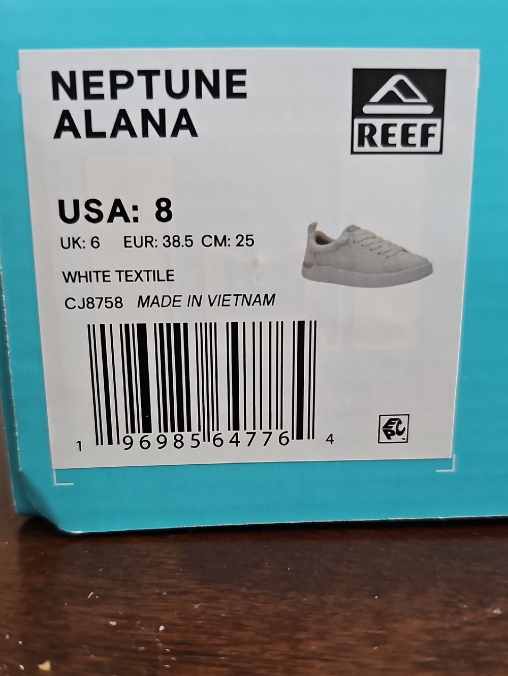 Reef Neptune Alana Women’s White Low-Top Sneakers, NIB - Picture 5 of 5